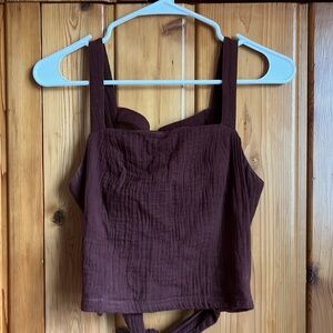 Deep maroon Anthro top
